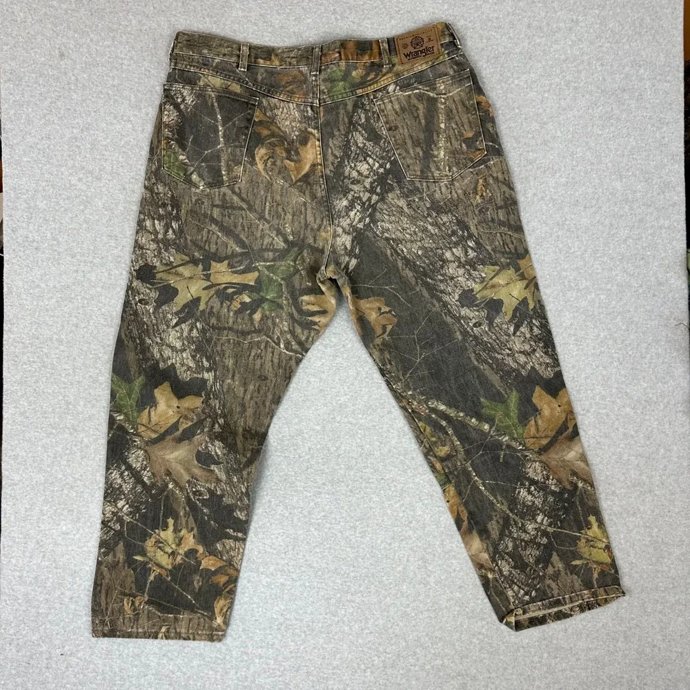 Wrangler Authentic Jeans 42x30 Mossy Oak Camo Straight Leg Double Knee 97GR1MO - Picture 2 of 12